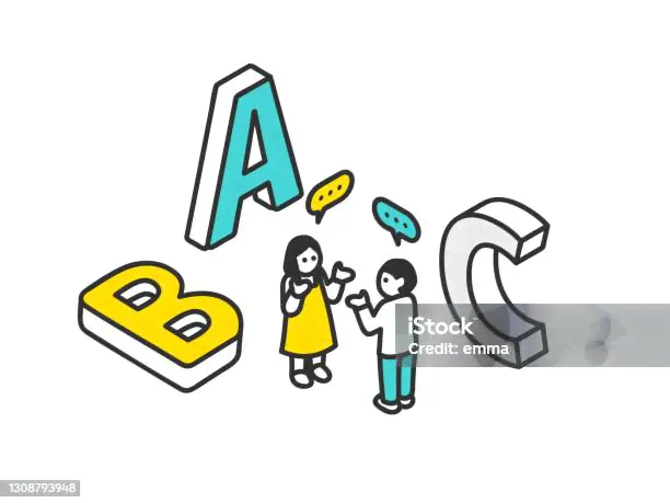 Изучение Английского Языка — стоковая векторная графика и другие изображения на тему Английский язык - Английский язык, Алфавит, Разговаривать
